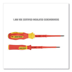 OEMTOOLS 22593 10 Piece Insulated Screwdriver Set, 4 Flathead Screwdrivers, 4 Phillips Screwdrivers, Interchangeable Blades And Electrician