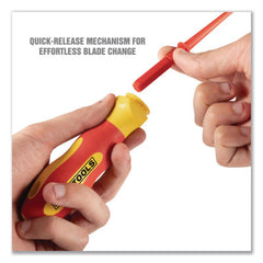 OEMTOOLS 22593 10 Piece Insulated Screwdriver Set, 4 Flathead Screwdrivers, 4 Phillips Screwdrivers, Interchangeable Blades And Electrician