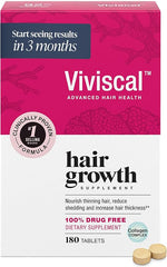 Viviscal Hair Growth Supplements for Women, Thicker Fuller Hair Support for Thinning Hair and Hair Loss, with Biotin and Marine Collagen, Drug-Free, 180 Tablets, 90-Day Supply