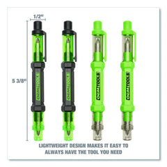 OEMTOOLS 6-Way Pen-Style Screw/Nut Driver, Phillips/Slotted Bits, Metric Sockets, 5.38" Long, Black/Green, Green/Clear, 4/Pack (GNS22537)
