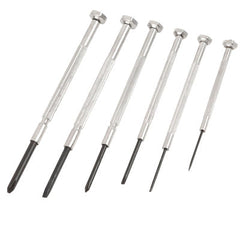 Great Neck Precision Screwdriver Set, Six-Piece, Phillips/Slotted, Assorted Lengths, Polished Steel Handles (GNSGP6C)